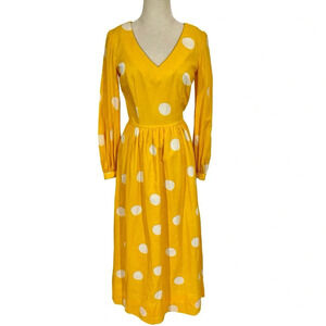 Vintage Tori Richard Honolulu for I. Magnin Polka Dot Long Sleeve Maxi Dress